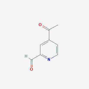 molecular formula C8H7NO2 B3251273 4-Acetylpicolinaldehyde CAS No. 20857-19-6