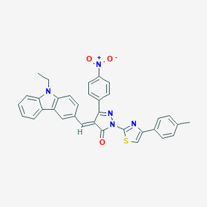 (4E)-4-[(9-ethyl-9H-carbazol-3-yl)methylene]-2-[4-(4-methylphenyl)-1,3-thiazol-2-yl]-5-(4-nitrophenyl)-2,4-dihydro-3H-pyrazol-3-one