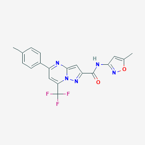molecular formula C19H14F3N5O2 B325130 N-(5-methyl-1,2-oxazol-3-yl)-5-(4-methylphenyl)-7-(trifluoromethyl)pyrazolo[1,5-a]pyrimidine-2-carboxamide 