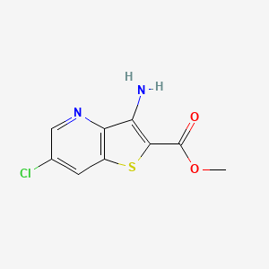 molecular formula C9H7ClN2O2S B3251348 3-Amino-6-chloro-thieno[3,2-b]pyridine-2-carboxylic acid methyl ester CAS No. 208994-12-1