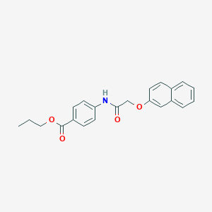 molecular formula C22H21NO4 B325143 Propyl 4-{[(2-naphthyloxy)acetyl]amino}benzoate 