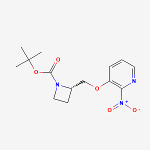 molecular formula C14H19N3O5 B3251457 1-Azetidinecarboxylic acid, 2-[[[2-nitro-3-pyridinyl]oxy]methyl]-, 1,1-dimethylethyl ester, (2S)- CAS No. 209530-92-7