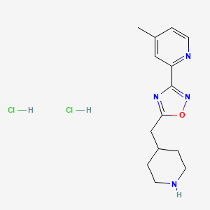 molecular formula C14H20Cl2N4O B3251462 3-(4-Methylpyridin-2-yl)-5-(piperidin-4-ylmethyl)-1,2,4-oxadiazole dihydrochloride CAS No. 2095411-27-9