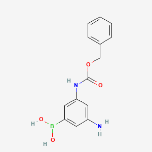 molecular formula C14H15BN2O4 B3251489 3-Amino-5-(benzyloxycarbonylamino)phenylboronic acid CAS No. 2096329-58-5
