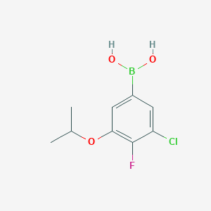 molecular formula C9H11BClFO3 B3251499 3-Chloro-4-fluoro-5-isopropoxyphenylboronic acid CAS No. 2096331-77-8