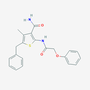 molecular formula C21H20N2O3S B325151 5-Benzyl-4-methyl-2-[(phenoxyacetyl)amino]-3-thiophenecarboxamide 