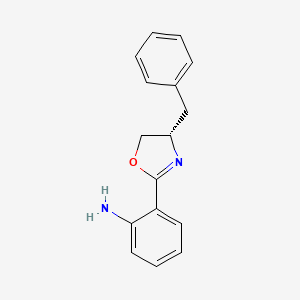 molecular formula C16H16N2O B3251561 (S)-2-(4-benzyl-4,5-dihydrooxazol-2-yl)aniline CAS No. 209850-75-9
