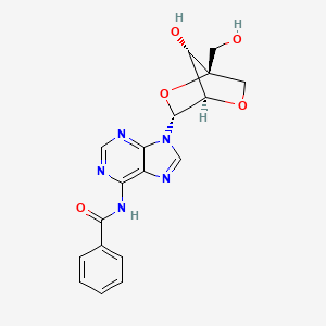 molecular formula C18H17N5O5 B3251575 (1S,3R,4R,7S)-7-Hydroxy-1-hydroxymethyl-3-(6-N-benzoyladenin-9-yl)-2,5-dioxabicyclo[2.2.1]heptane CAS No. 209968-94-5