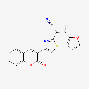 molecular formula C19H10N2O3S B3251614 3-呋喃-2-基-2-[4-(2-氧代-2H-色满-3-基)-噻唑-2-基]-丙烯腈 CAS No. 210287-80-2