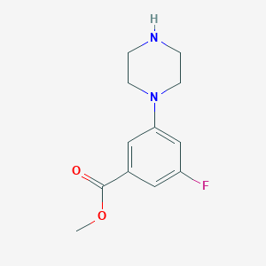 molecular formula C12H15FN2O2 B3251711 Methyl 3-fluoro-5-(1-piperazinyl)benzoate CAS No. 210992-83-9