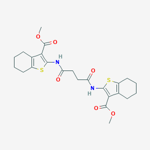 molecular formula C24H28N2O6S2 B325186 Methyl 2-[(4-{[3-(methoxycarbonyl)-4,5,6,7-tetrahydro-1-benzothien-2-yl]amino}-4-oxobutanoyl)amino]-4,5,6,7-tetrahydro-1-benzothiophene-3-carboxylate 