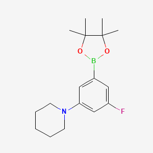 molecular formula C17H25BFNO2 B3251876 5-氟-3-哌啶基苯硼酸二茂环己酯 CAS No. 2121514-28-9