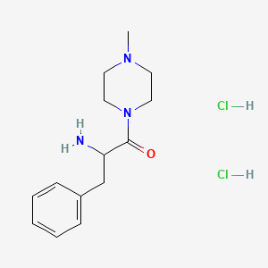 molecular formula C14H23Cl2N3O B3251926 2-Amino-1-(4-methylpiperazin-1-yl)-3-phenylpropan-1-one dihydrochloride CAS No. 2126159-60-0