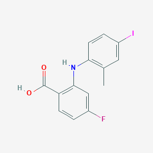 molecular formula C14H11FINO2 B3251936 4-Fluoro-2-((4-iodo-2-methylphenyl)amino)benzoic acid CAS No. 212628-43-8