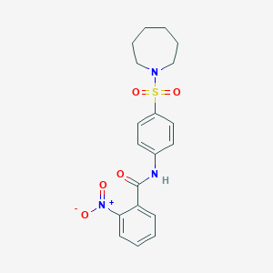 molecular formula C19H21N3O5S B325200 N-[4-(azepan-1-ylsulfonyl)phenyl]-2-nitrobenzamide 