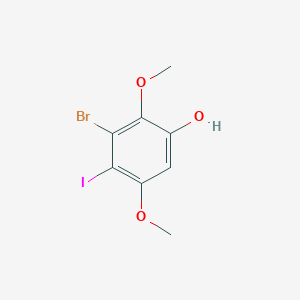 molecular formula C8H8BrIO3 B3252001 3-Bromo-4-iodo-2,5-dimethoxyphenol CAS No. 213459-79-1