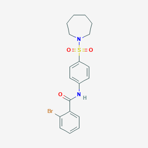 molecular formula C19H21BrN2O3S B325203 N-[4-(azepan-1-ylsulfonyl)phenyl]-2-bromobenzamide 