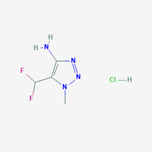 molecular formula C4H7ClF2N4 B3252054 5-(difluoromethyl)-1-methyl-1H-1,2,3-triazol-4-amine hydrochloride CAS No. 2137745-06-1
