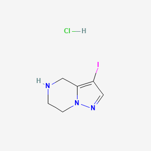 3-iodo-4H,5H,6H,7H-pyrazolo[1,5-a]pyrazine hydrochloride