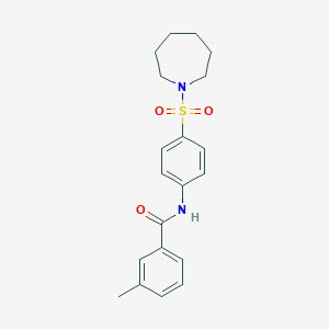 molecular formula C20H24N2O3S B325208 N-[4-(1-azepanylsulfonyl)phenyl]-3-methylbenzamide 