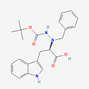 molecular formula C23H27N3O4 B3252158 (2R)-2-[benzyl-[(2-methylpropan-2-yl)oxycarbonylamino]amino]-3-(1H-indol-3-yl)propanoic Acid CAS No. 214262-79-0