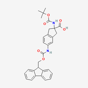 molecular formula C30H30N2O6 B3252160 2-(N-Boc-amino)-5-(N-fmoc-amino)indan-2-carboxylic acid CAS No. 214262-84-7