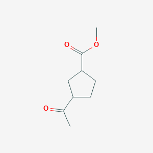 molecular formula C9H14O3 B3252188 Methyl 3-acetylcyclopentanecarboxylate CAS No. 214531-77-8