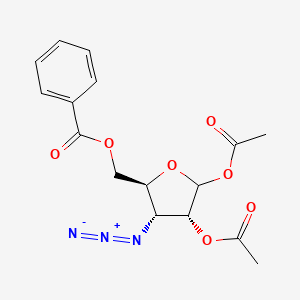 molecular formula C16H17N3O7 B3252263 1,2-Di-O-acetyl-3-azido-3-deoxy-5-O-benzoyl-D-ribofuranose CAS No. 215176-56-0