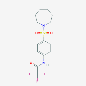 molecular formula C14H17F3N2O3S B325229 N-[4-(1-azepanylsulfonyl)phenyl]-2,2,2-trifluoroacetamide 
