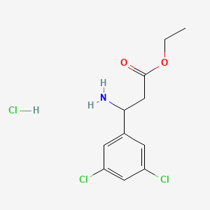 molecular formula C11H14Cl3NO2 B3252307 Ethyl 3-amino-3-(3,5-dichlorophenyl)propanoate hydrochloride CAS No. 215738-51-5