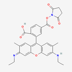 molecular formula C31H29N3O7 B3252393 4-(2,5-Dioxopyrrolidin-1-yl)oxycarbonyl-2-[3-(ethylamino)-6-ethylimino-2,7-dimethylxanthen-9-yl]benzoic acid CAS No. 216699-37-5