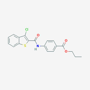 molecular formula C19H16ClNO3S B325240 Propyl 4-{[(3-chloro-1-benzothien-2-yl)carbonyl]amino}benzoate 