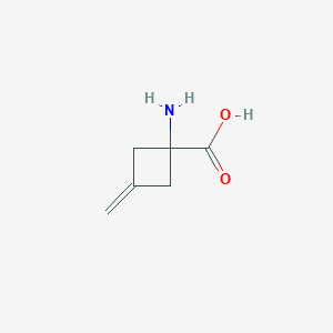 molecular formula C6H9NO2 B3252406 1-Amino-3-methylidenecyclobutane-1-carboxylic acid CAS No. 2169518-70-9