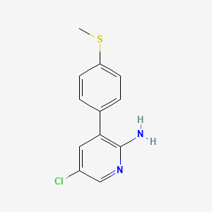 molecular formula C12H11ClN2S B3252438 5-氯-3-(4-甲硫基苯基)-2-吡啶胺 CAS No. 217090-19-2