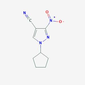 molecular formula C9H10N4O2 B3252459 1-Cyclopentyl-3-nitro-1H-pyrazole-4-carbonitrile CAS No. 2171314-04-6