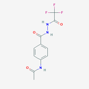 molecular formula C11H10F3N3O3 B325247 N-(4-{[2-(trifluoroacetyl)hydrazino]carbonyl}phenyl)acetamide 