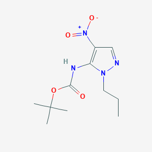 molecular formula C11H18N4O4 B3252492 t-Butyl (4-nitro-1-propyl-1H-pyrazol-5-yl)carbamate CAS No. 2171314-65-9