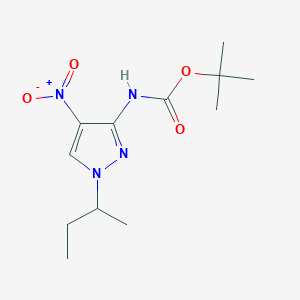 molecular formula C12H20N4O4 B3252498 t-Butyl (1-sec-butyl-4-nitro-1H-pyrazol-3-yl)carbamate CAS No. 2171317-18-1