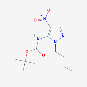 molecular formula C12H20N4O4 B3252503 t-Butyl (1-butyl-4-nitro-1H-pyrazol-5-yl)carbamate CAS No. 2171317-26-1