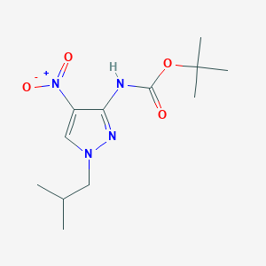 molecular formula C12H20N4O4 B3252523 t-Butyl (1-isobutyl-4-nitro-1H-pyrazol-3-yl)carbamate CAS No. 2171318-37-7