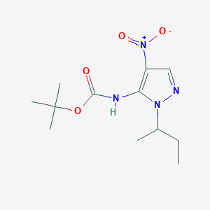 molecular formula C12H20N4O4 B3252532 t-Butyl (1-sec-butyl-4-nitro-1H-pyrazol-5-yl)carbamate CAS No. 2171318-63-9