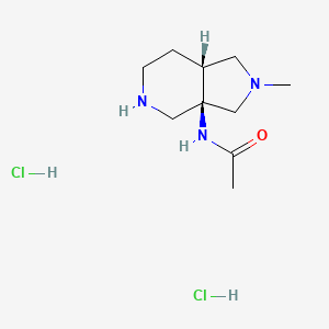 molecular formula C10H21Cl2N3O B3252560 N-[(3Ar,7aR)-2-methyl-3,4,5,6,7,7a-hexahydro-1H-pyrrolo[3,4-c]pyridin-3a-yl]acetamide;dihydrochloride CAS No. 2173052-85-0