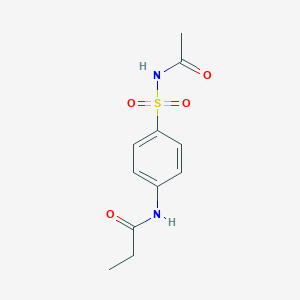 molecular formula C11H14N2O4S B325258 N-[4-(acetylsulfamoyl)phenyl]propanamide 