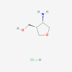 molecular formula C5H12ClNO2 B3252682 ((3S,4S)-4-Aminotetrahydrofuran-3-yl)methanol hydrochloride CAS No. 2187426-62-4