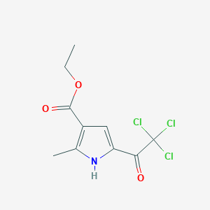 molecular formula C10H10Cl3NO3 B3252715 1H-Pyrrole-3-carboxylic acid, 2-methyl-5-(2,2,2-trichloroacetyl)-, ethyl ester CAS No. 21898-67-9