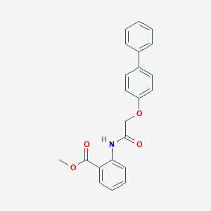 molecular formula C22H19NO4 B325272 Methyl 2-{[(biphenyl-4-yloxy)acetyl]amino}benzoate 