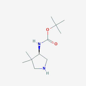 molecular formula C11H22N2O2 B3252751 (R)-tert-Butyl (4,4-dimethylpyrrolidin-3-yl)carbamate CAS No. 219323-15-6