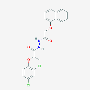 molecular formula C21H18Cl2N2O4 B325277 2-(2,4-dichlorophenoxy)-N'-[(1-naphthyloxy)acetyl]propanohydrazide 
