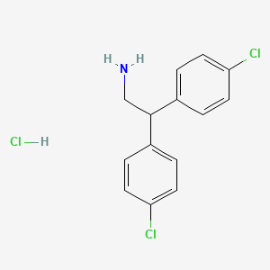 molecular formula C14H14Cl3N B3252855 Benzeneethanamine, 4-chloro-beta-(4-chlorophenyl)-, hydrochloride (1:1) CAS No. 21998-53-8