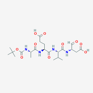 molecular formula C22H36N4O10 B3252870 Boc-aevd-cho CAS No. 220094-15-5